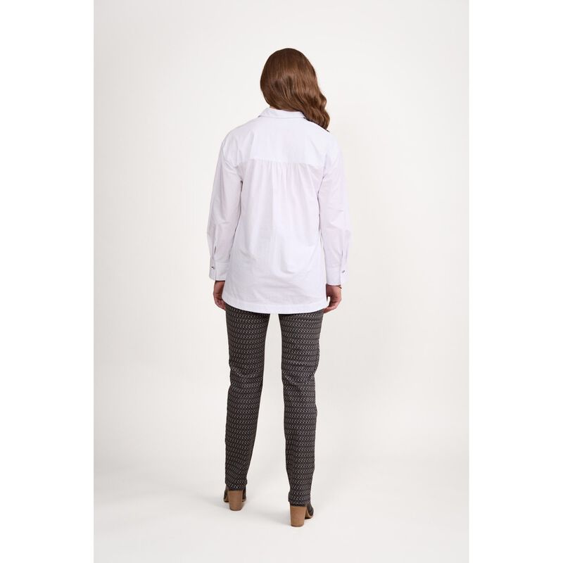 Vassalli Shirt With Contrast Coloured Stitching And Side Splits image number 1